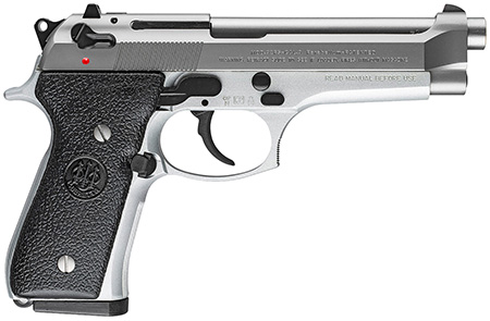 [082442868844] Beretta USA JS92F520 92FS Inox 9mm Luger 10+1 4.90" Stainless Steel Barrel, Satin Stainless Steel Serrated Slide, Gray Anodized Aluminum Frame w/Beavertail