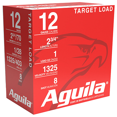 [640420002910] Aguila 1CHB1286 Sporting Clays  12Gauge 2.75" 1oz 8Shot 25 Per Box/10 Case