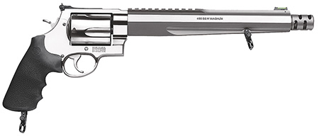 [022188702620] Smith  &  Wesson 170262 Performance Center Model 460 XVR 460 S&W Mag 5rd 10.50" with Rail Barrel Overall Stainless Stainless Steel with Black Polymer Grip Includes Muzzle Brake