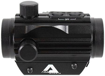 [815879010605] Aim Sports RD120PE Micro Dot  5 MOA Black Anodized 1x20mm Red/Green Dual Illuminated