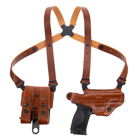 [601299069794] Galco MC472 Miami Classic Shoulder System Size Fits Chest Up To 56" Tan Leather Fits S&W M & P Fits S&W M & P Compact Fits S&W M & P 2.0 Right Hand