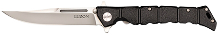 [705442017752] Cold Steel CS20NQL Luzon  Medium 4" Folding Clip Point Plain 8Cr13MoV SS Blade/Black GFN Handle Features Safety Switch Includes Pocket Clip