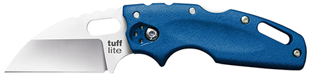 [705442016366] Cold Steel CS20LTB Tuff Lite 2.50" Folding Sheepsfoot Plain AUS-8A SS Blade/Blue Griv-Ex Handle Includes Belt Clip