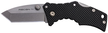 [705442019251] Cold Steel CS27DT Recon 1 Micro 2" Folding Tanto Plain Stonewashed 4034 SS Blade/ Black Griv-Ex Handle Includes Pocket Clip