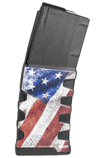 [814002024724] Mission First Tactical EXDPM556AFM1 Extreme Duty  30rd 223 Rem/5.56x45mm Fits AR-15/M4 Black w/American Flag M1 Polymer