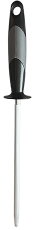 [015896000324] AccuSharp 032C Sharpening Steel  9" Black Overmolded Rubber Handle Steel