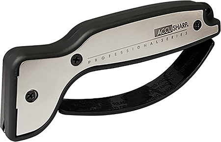 [015896000409] AccuSharp 040C Pro Sharpener Fixed Diamond Tungsten Carbide Sharpener Black/Silver Aluminum/Overmolded Rubber