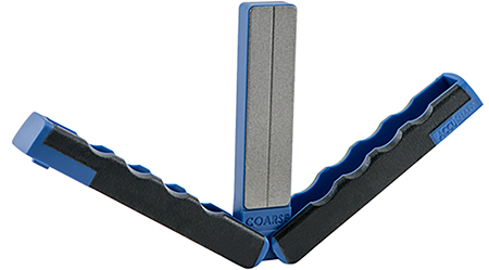 [015896000515] AccuSharp 051C Paddle Sharpener Folding Diamond Sharpener Black/Blue Overmolded Rubber Handle