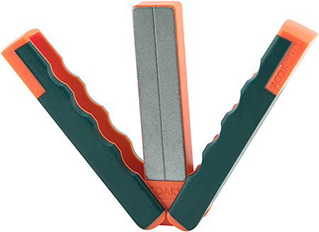 [015896000775] AccuSharp 077C Paddle Sharpener Folding Fine, Coarse Diamond Sharpener Gray/Orange Overmolded Rubber Handle