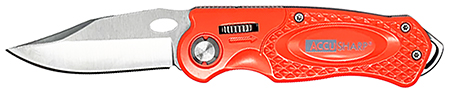 [015896007095] AccuSharp 709C Sport  3" Folding Plain Stainless Steel Blade/Blaze Orange Anodized Aluminum Handle Includes Belt Clip