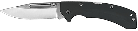 [015896007118] AccuSharp 711C Lockback  3" Folding Clip Point Plain Stainless Steel Blade/Black FRN Handle Includes Allen Wrench
