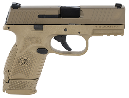 [845737012816] FN 66100818 509 Compact 9mm Luger 3.70" Barrel 12+1 Or 15+1, Flat Dark Earth Polymer Frame With Mounting Rail, Flat Dark Earth Stainless Steel Slide,  No Manual Safety