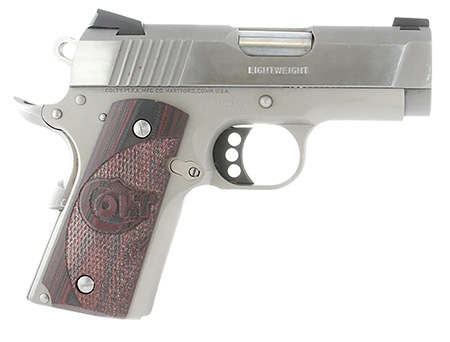 [098289111203] Colt Mfg O7000XE Defender  Compact 45 ACP 7+1 3" Steel Barrel, Stainless Serrated Slide, Matte Stainless Aluminum Frame w/Beavertail, Black Cherry Tactical G10 Grips, Ambidextrous