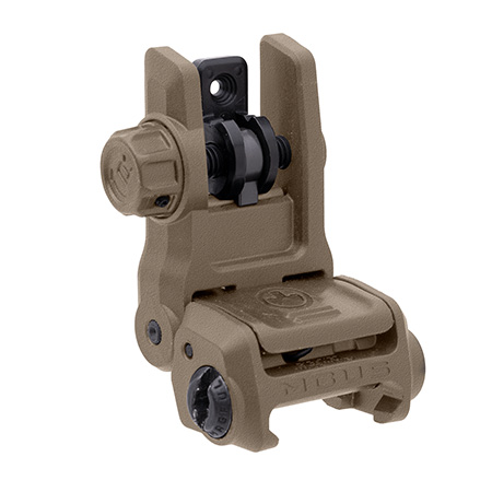 [840815132202] Magpul MAG1167FDE MBUS 3 Sight Rear  Flat Dark Earth Flip Up for AR-10/AR-15/M4/M16/M110/SR-25