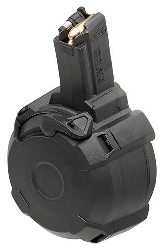 [840815132226] Magpul MAG1181BLK PMAG  Black Drum 50rd 9mm Luger for H & K MP5/94