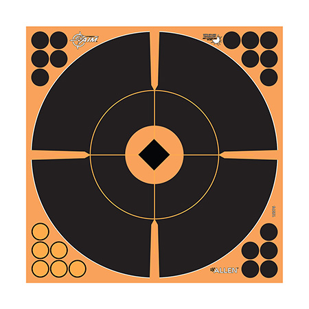[026509053651] EZ-Aim 15376 Splash Reactive  Self-Adhesive Paper Black/Orange 12" Bullseye 12 Pack