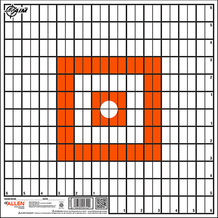 [026509047421] EZ-Aim 15495 Grid Target  Paper Hanging 12"x12" Orange/White 12 Per Pack