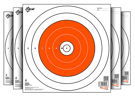 [026509048008] EZ-Aim 15496 Bullseye  Paper Hanging 12" x 12" White/Orange 12 Per Pack