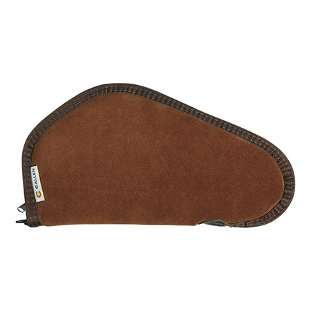 [026509044840] Heritage Cases 8611 Handgun Case  Brown Suede w/Black Trim, Faux Sherpa Lining  &  Foam Padding, Lockable Zippers 11" L
