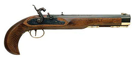 [040589106007] Traditions P1060 Kentucky Pistol Single Shot 50 Cal Percussion 10" Color Case Hardened Frame Blued Barrel Walnut Grip