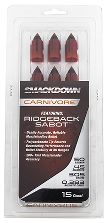 [040589025049] Traditions A2011 Smackdown Carnivore 50Cal 305gr 15/Box