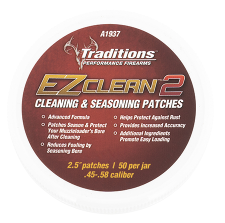 [040589020495] Traditions A1937 EZ Clean 2 Cleaning Patches 45/58 Cal 2.5" patches 50 Pkg