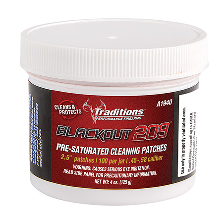 [040589022765] Traditions A1940 Blackout Cleaning Patches 45/54 Cal Muzzleloader 2.5" Cotton 100 Per Jar