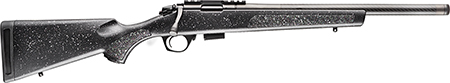[043125110148] Bergara Rifles BMR006 BMR Carbon Fiber Full Size 17 HMR 5+1/10+1 20" Matte Blued Carbon Fiber/Steel Threaded Barrel  &  Drilled  &  Tapped Steel Receiver, Fixed Black/Gray Speckled Synthetic Stock