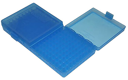 [026057129242] MTM Case-Gard P2004524 Case-Gard 200 Series Multi-Caliber Handgun Clear Blue Polypropylene 200 rds
