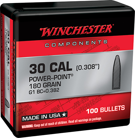 [020892633704] Winchester Ammo WB308P180X Centerfire Rifle  308Win 180gr Power Point 100 Per Box/10 Case