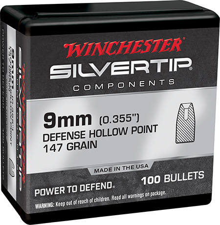 [020892634305] Winchester Ammo WB9ST147X Centerfire Handgun Reloading 9mm 147gr Silvertip Hollow Point 100 Per Box/10 Case
