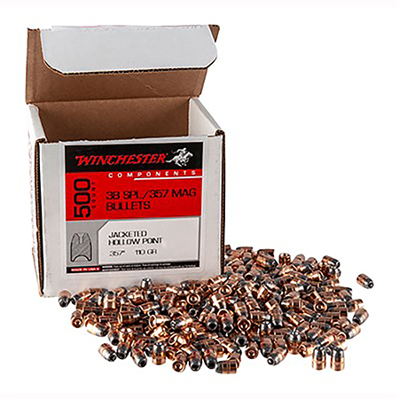 [020892642294] Winchester Ammo WB38HP110D Centerfire Handgun Reloading 38Cal 110gr Jacketed Hollow Point 500 Per Box/4 Case