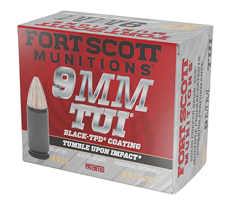 [758381721488] Fort Scott Munitions 9MM080SCVTPD Tumble Upon Impact (TUI)  9mmLuger 80gr Solid Copper Spun 20 Per Box/25 Case *TPD-9 Coated