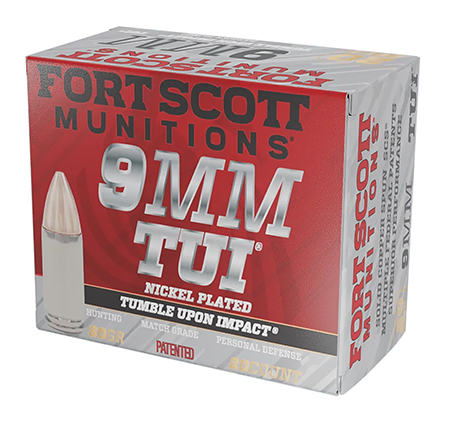 [758381721495] Fort Scott Munitions 9MM080SCVNIC Tumble Upon Impact (TUI)  9mmLuger 80gr Solid Copper Spun 20 Per Box/25 Case