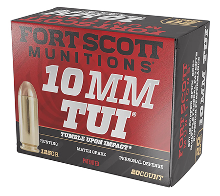 [758381721143] Fort Scott Munitions 10MM124SCV Tumble Upon Impact (TUI)  10mmAuto 125gr Solid Copper Spun 20 Per Box/25 Case
