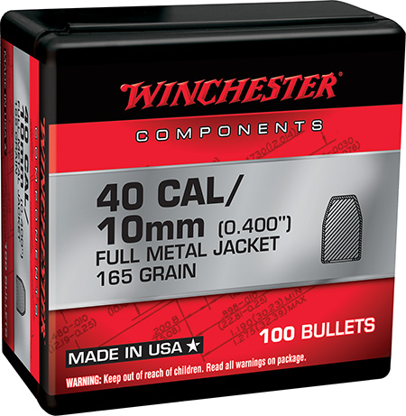 [020892633940] Winchester Ammo WB40TC165X Centerfire Handgun Reloading 40S&W 165gr Full Metal Jacket Truncated Cone 100 Per Box/10 Case