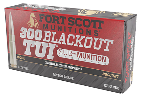 [758381721235] Fort Scott Munitions 300190SCVSS Tumble Upon Impact (TUI) Rifle 300Blackout 190gr Solid Copper Spun 20 Per Box/25 Case
