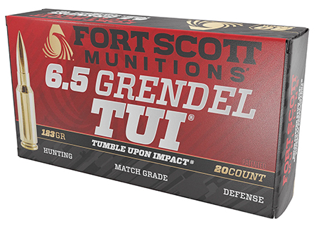 [758381721679] Fort Scott Munitions 65GR123SCV2 Tumble Upon Impact (TUI) Rifle 6.5Grendel 123gr Solid Copper Spun 20 Per Box/10 Case