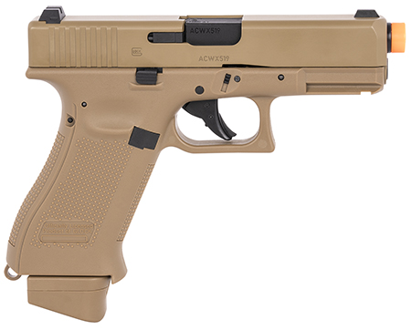 [723364763380] Umarex Glock Air Guns 2276338 G19X Gen5 Air Soft CO2 6mm, 14+1, Steel Slide, Coyote Tan Polymer Frame, Coyote Polymer Grips