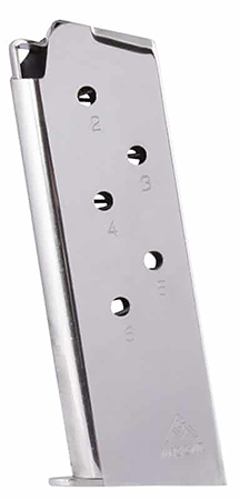 [765595104402] Mec-Gar MGCO4506N 1911  6rd 45 ACP Fits 1911 Officer Nickel Carbon Steel