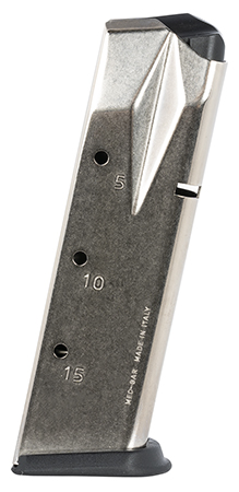 [765595440548] Mec-Gar MGP22815N Standard  15rd Extended 9mm Luger Fits Sig P228 Nickel Carbon Steel