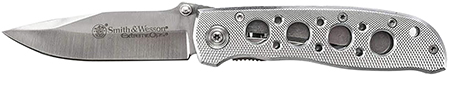 [028634105687] Smith  &  Wesson Knives CK105HCP Extreme Ops  3.22" Folding Drop Point Plain 7Cr15MoV SS Blade Aluminum Handle Includes Pocket Clip