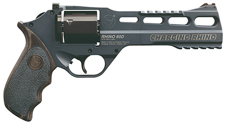 [8053800943024] Chiappa Firearms 340314 Rhino 60DS Gen II 9mm Luger 6 Shot 6" Slate Cerakote Steel Black Barrel  &  Cylinder, Slate Cerakote Aluminum Frame, Black/Gray Finger Grooved  Laminate Grip, Exposed Hammer