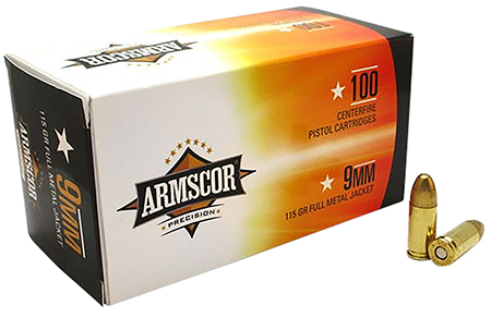[4806015504443] Armscor 50444 Precision Value Pack 9mmLuger 115gr Full Metal Jacket 100 Per Box/12 Case