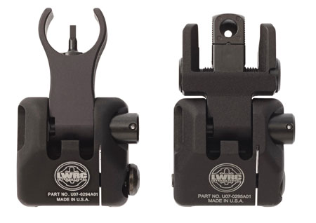 [855148002160] LWRC 2000065A01 Skirmish Back Up Iron Sights Set  Black Folding for AR-15