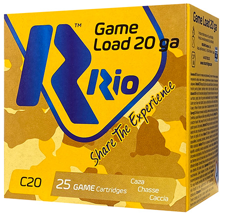 [8435101623384] Rio Ammunition RC206 Game Load  20Gauge 2.75" 1oz 6Shot 25 Per Box/10 Case