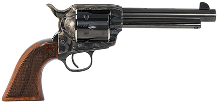 [839665004814] Taylors  &  Company 550815 Smoke Wagon  44-40 Win Caliber with 5.50" Blued Finish Barrel, 6rd Capacity Blued Finish Cylinder, Color Case Hardened Finish Steel Frame  &  Checkered Walnut Grip