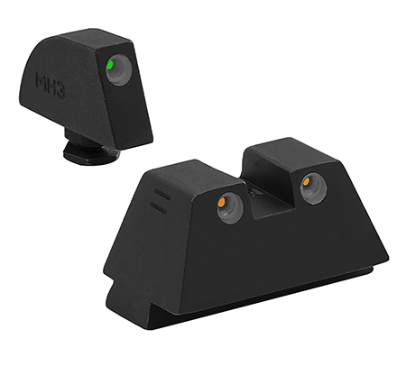 [840103157160] Meprolight USA 102243391 Tru-Dot  Green Tritium White Outline Front Sight-Orange Tritium White Outline Rear Sight Glock 17/17L/19/22/23