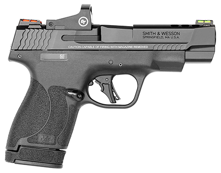 [022188886511] Smith  &  Wesson 13253 Performance Center M & P Shield Plus 9mm Luger 4" Ported 10+1,13+1 Black Matte Black Armornite Stainless Steel Ported Slide Black Polymer Grip (No Manual) Crimson Trace Red Dot