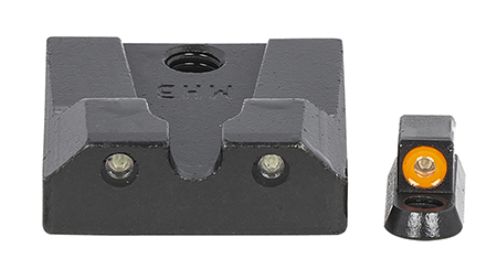 [810013521320] Meprolight USA 477863131 Hyper-Bright  Green Tritium Orange Outline Front Sight-Green Tritium Black Outline Rear Sight CZ P-10 (Non-Optics Ready)